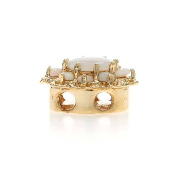 Richard Klein Australian Opal Halo Slide Charm - Yellow Gold 14k Cab 1.10ctw - Picture 2 of 4